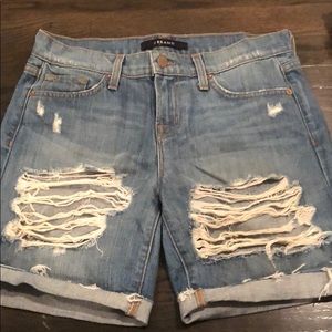 j Brand long/ distressed jean shorts